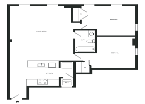 Honor Floor Plan | 911 Sq. Ft. at Mayton Transfer Lofts, Virginia, 23803